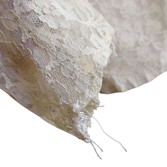 Vintage Womens Top Medium Goth Granny 1970's Lace MODE O DAY NET SLEEVE White - Picture 7 of 7